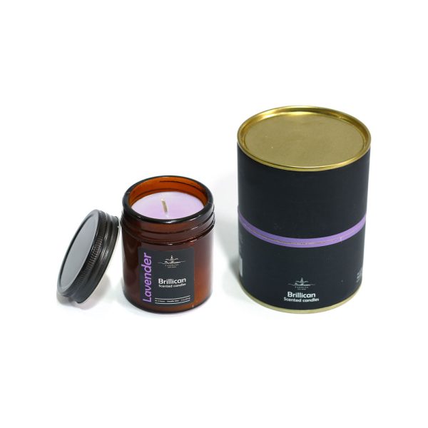 جار عطری شیشه قهوه ای درب کانتری برلیکن رایحه لوندر