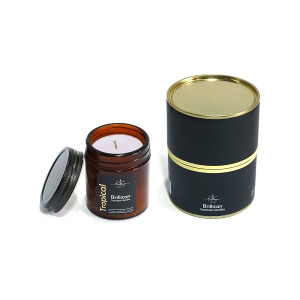 AMBER-Tropiجار عطری شیشه قهوه ای درب کانتری برلیکن رایحه میوه های استواییcal-1 جار عطری شیشه قهوه ای درب کانتری برلیکن رایحه میوه های استوایی