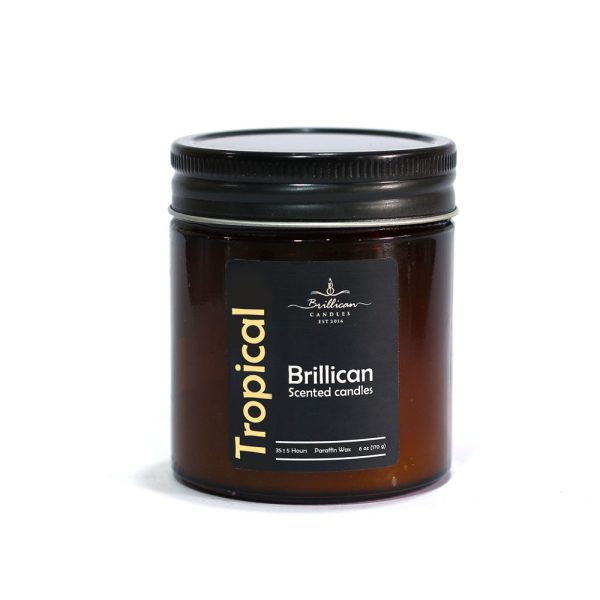 جار عطری شیشه قهوه ای درب کانتری برلیکن رایحه میوه های استوایی