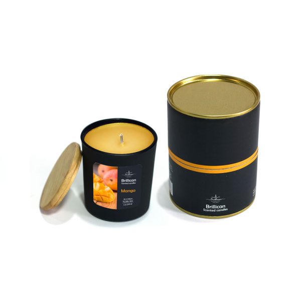 جار عطری مشکی مات درب چوبی برلیکن رایحه انبه