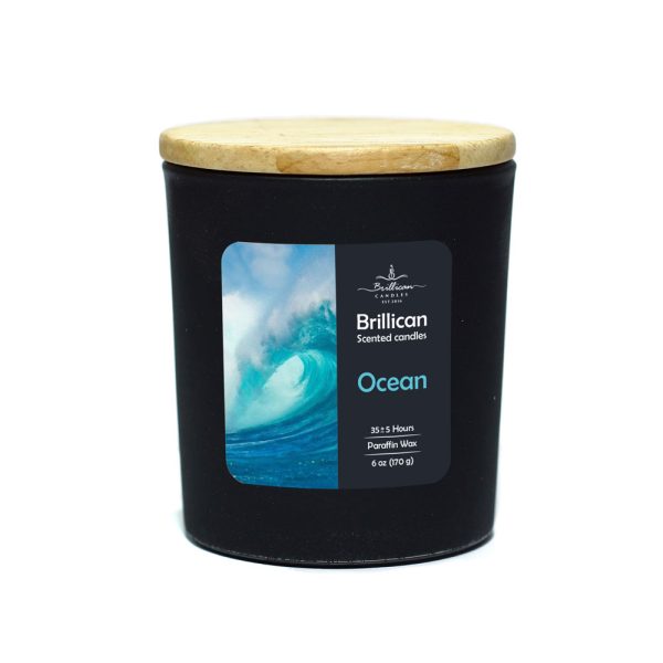 Black-Ocean-2 جار عطری مشکی مات درب چوبی برلیکن رایحه اقیانوس